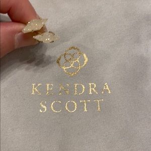 Kendra Scott stud iridescent drusy earrings gold